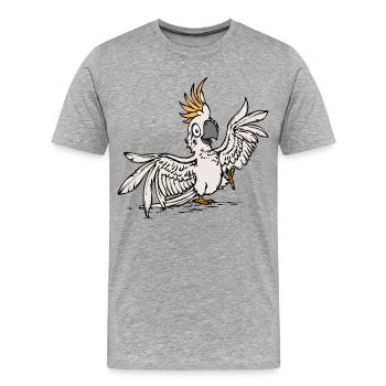Amoureux Des Animaux, Animal De Compagnie, Tropical, Perroquet, Oiseau, Animal - T-shirt bio Premium Homme - gris chiné - Devant - Damien (186cm)
