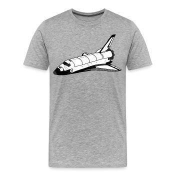 Navette spatiale - T-shirt bio Premium Homme - gris chiné - Devant - Damien (186cm)