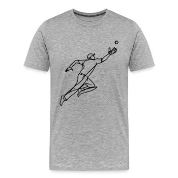 Cricket Keeper - Men's Premium Organic T-Shirt - heather grey - Front - Damien (186cm)