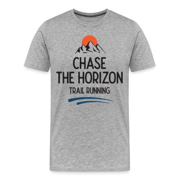 Trail Running - Chase The Horizon - Men's Premium Organic T-Shirt - heather grey - Front - Damien (186cm)