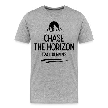 Trail Running - Chase The Horizon - Men's Premium Organic T-Shirt - heather grey - Front - Damien (186cm)