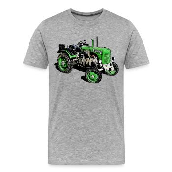 Tractor Type 80 - Men's Premium Organic T-Shirt - heather grey - Front - Damien (186cm)