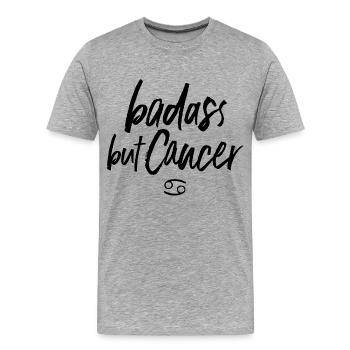 Astro Badass mais Cancer - T-shirt bio Premium Homme - gris chiné - Devant - Damien (186cm)