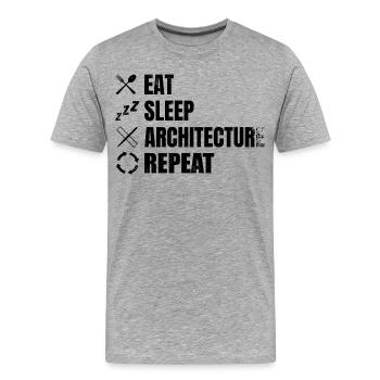 Calendrier de l’architecture - T-shirt bio Premium Homme - gris chiné - Devant - Damien (186cm)
