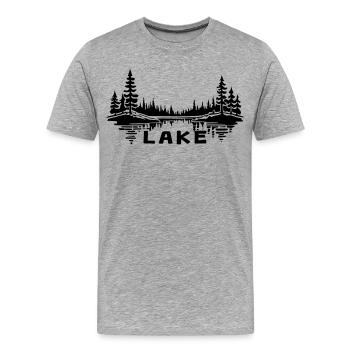 See-Reflexion [Schwarz] - Männer Premium Bio T-Shirt - Grau meliert - Vorne - Damien (186cm)