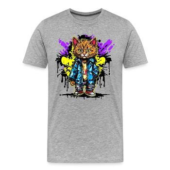 Art, Street Art, Wildstyle, Graffiti, Dessin - T-shirt bio Premium Homme - gris chiné - Devant - Damien (186cm)