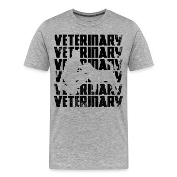 Vétérinaire - T-shirt bio Premium Homme - gris chiné - Devant - Damien (186cm)