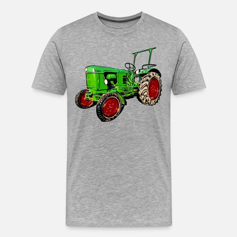 Alter Traktor Deutz D25 - Männer Premium Bio T-Shirt - Grau meliert