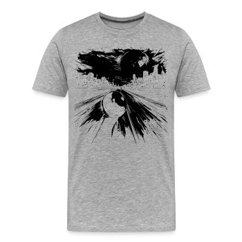 Bowling - Männer Premium Bio T-Shirt - Grau meliert - Vorne - Damien (186cm)