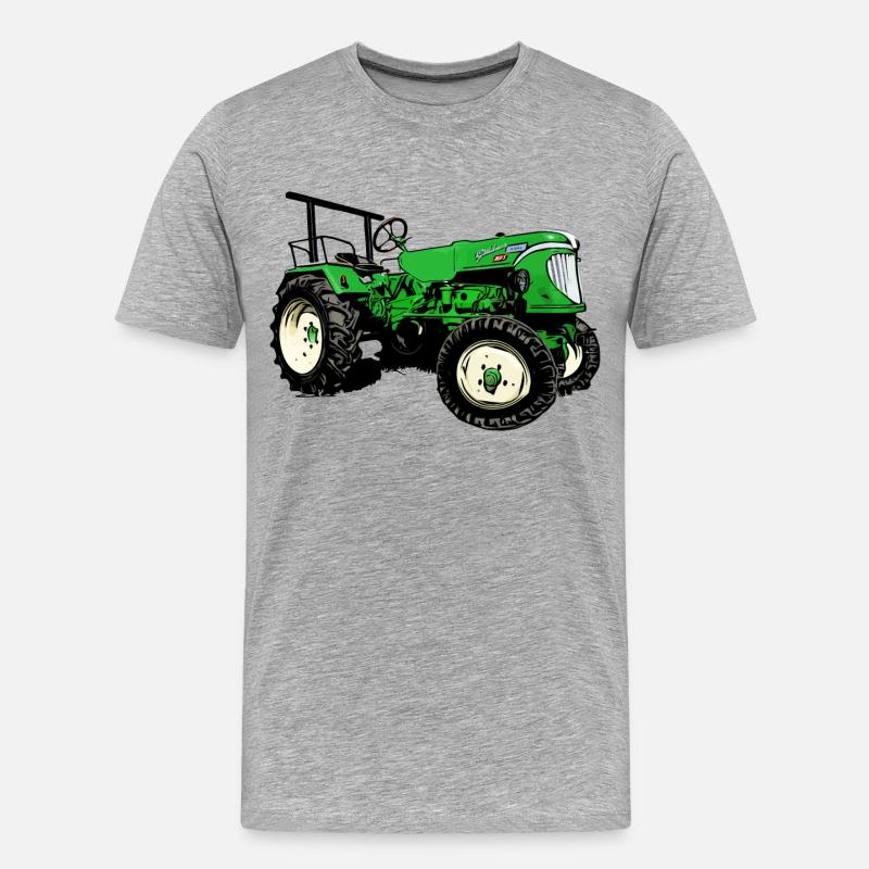 Güldner ADN-8 Haifischmaul Traktor - Männer Premium Bio T-Shirt - Grau meliert