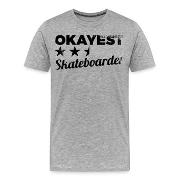 Skateboarder - Männer Premium Bio T-Shirt - Grau meliert - Vorne - Damien (186cm)