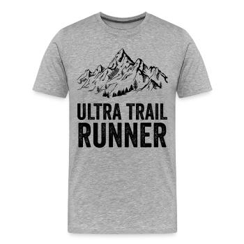 Ultra-Trailrunner - Männer Premium Bio T-Shirt - Grau meliert - Vorne - Damien (186cm)
