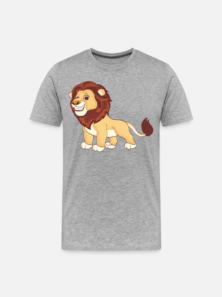 A magnificent lion - Men's Premium Organic T-Shirt - heather grey