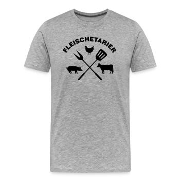 Meat Etarian Meat Lover Shirt - Men's Premium Organic T-Shirt - heather grey - Front - Damien (186cm)