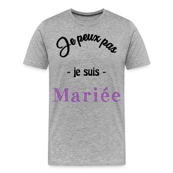 HOCHZEIT. ZUKÜNFTIGE BRAUT - Männer Premium Bio T-Shirt - Grau meliert - Vorne - Damien (186cm)