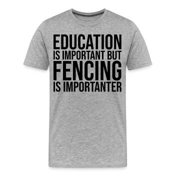 Escrime Escrime - T-shirt bio Premium Homme - gris chiné - Devant - Damien (186cm)