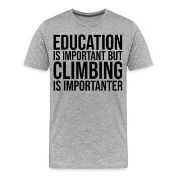 Escalade Escalade Escalade - T-shirt bio Premium Homme - gris chiné - Devant - Damien (186cm)