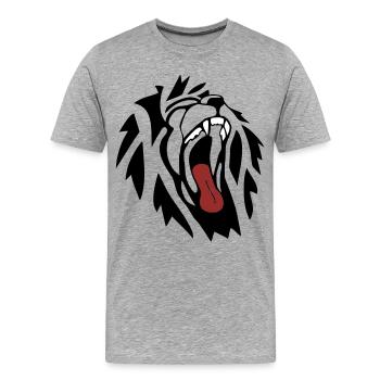 Lion - T-shirt bio Premium Homme - gris chiné - Devant - Damien (186cm)