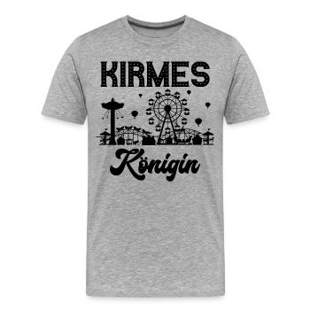 Kirmes Königin Jahrmarkt Rummel Volksfest - Männer Premium Bio T-Shirt - Grau meliert - Vorne - Damien (186cm)