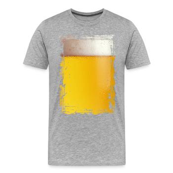 Bier - Männer Premium Bio T-Shirt - Grau meliert - Vorne - Damien (186cm)