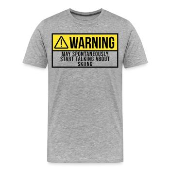 Skiing Skiing Skiing - Men's Premium Organic T-Shirt - heather grey - Front - Damien (186cm)