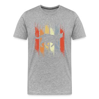 Chat au look vintage - T-shirt bio Premium Homme - gris chiné - Devant - Damien (186cm)