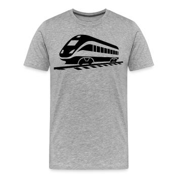 Eisenbahn - Männer Premium Bio T-Shirt - Grau meliert - Vorne - Damien (186cm)