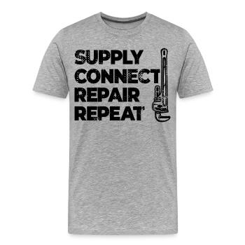 Plumber Motivation - Men's Premium Organic T-Shirt - heather grey - Front - Damien (186cm)