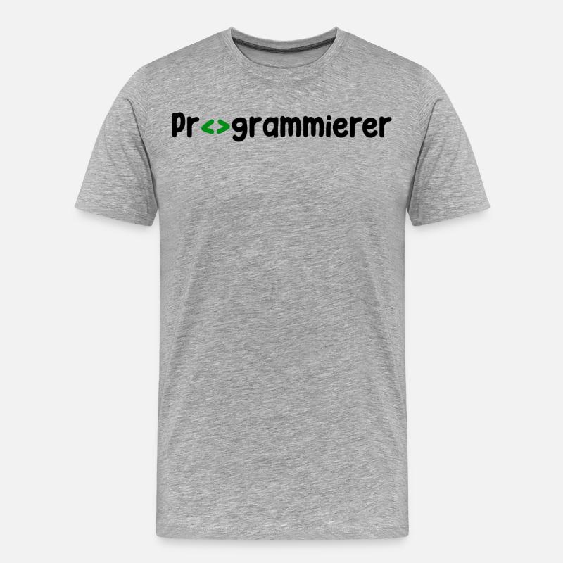 Programmierer Developer Webentwickler Skripting - Männer Premium Bio T-Shirt - Grau meliert