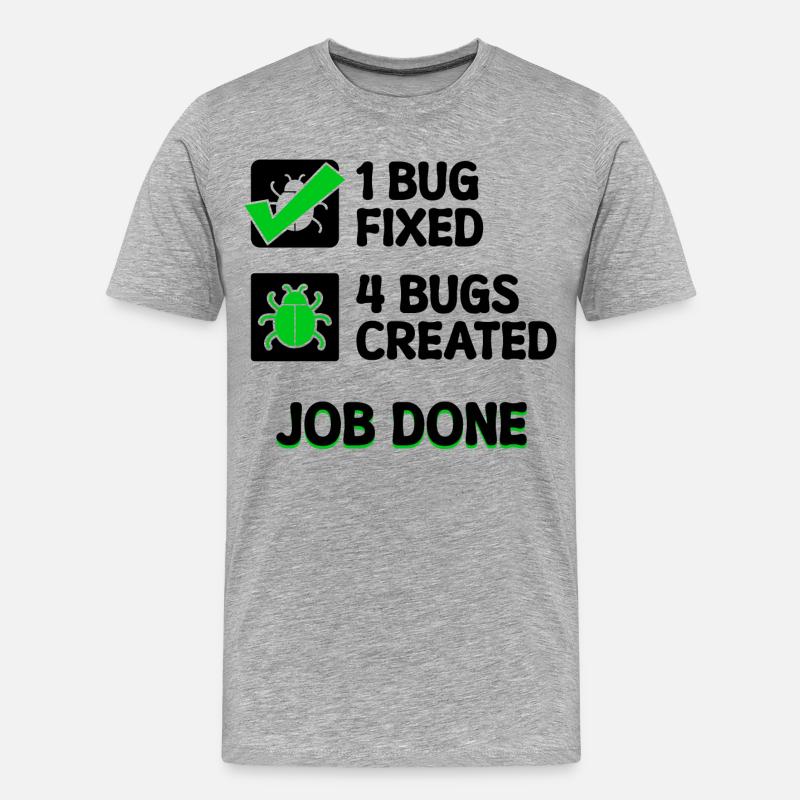 Programmierer Developer Bugfixing Bugs Skripting - Männer Premium Bio T-Shirt - Grau meliert