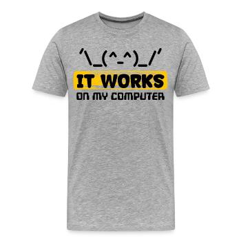 Déclaration du développeur Coden Scripting Computer Geek - T-shirt bio Premium Homme - gris chiné - Devant - Damien (186cm)