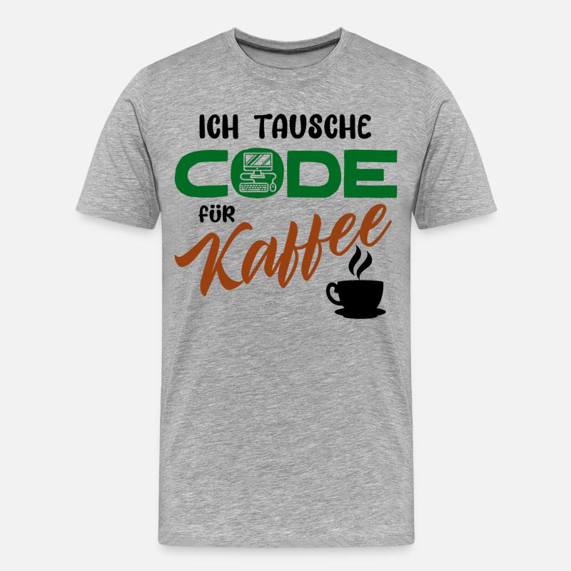 Programmierer Softwareentwickler Developer Code - Männer Premium Bio T-Shirt - Grau meliert