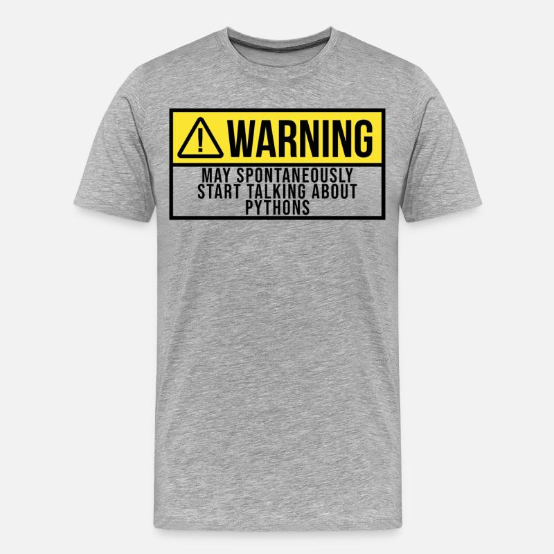 Python - Männer Premium Bio T-Shirt - Grau meliert