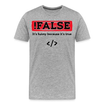 Code Debug Programmeur Développeur Dictons amusants - T-shirt bio Premium Homme - gris chiné - Devant - Damien (186cm)