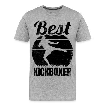 Kickboxer drôle - T-shirt bio Premium Homme - gris chiné - Devant - Damien (186cm)