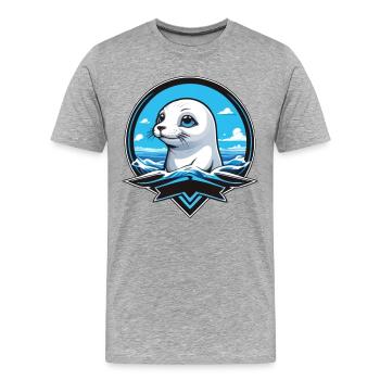 Small Seal Seals Sea - Men's Premium Organic T-Shirt - heather grey - Front - Damien (186cm)