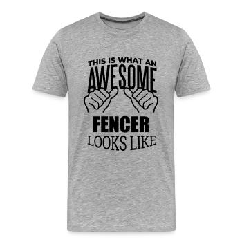 Escrime Escrime - T-shirt bio Premium Homme - gris chiné - Devant - Damien (186cm)