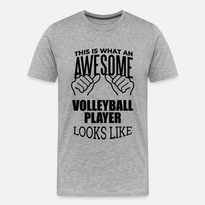 Volleyball - Männer Premium Bio T-Shirt - Grau meliert