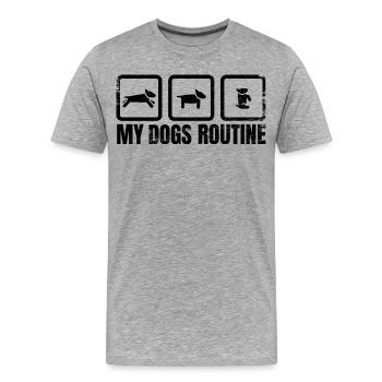 Routine canine - T-shirt bio Premium Homme - gris chiné - Devant - Damien (186cm)