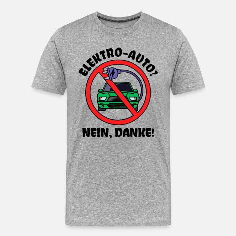 Tanken Statement Antrieb E-auto Energiespeicher - Männer Premium Bio T-Shirt - Grau meliert