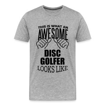 Disc Golfer Disc Golfer Disc Golfer - Men's Premium Organic T-Shirt - heather grey - Front - Damien (186cm)