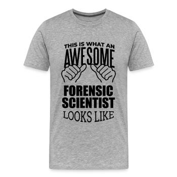 Forensic Science Forensic Science Forensic Science - Men's Premium Organic T-Shirt - heather grey - Front - Damien (186cm)