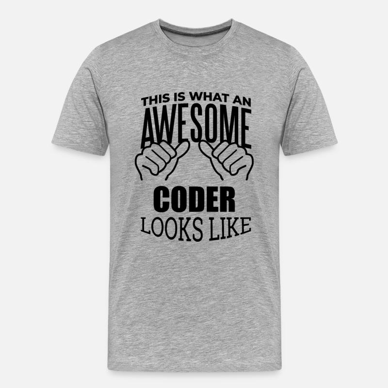 Coder - Men's Premium Organic T-Shirt - heather grey