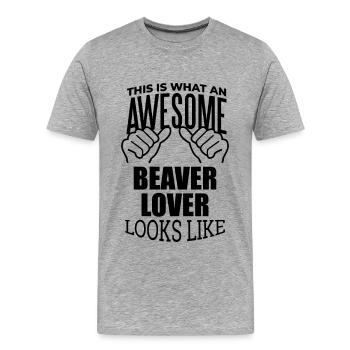 Bieber - Männer Premium Bio T-Shirt - Grau meliert - Vorne - Damien (186cm)