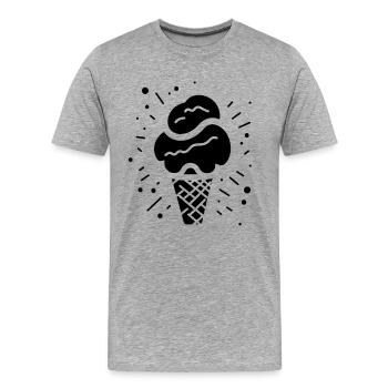 Eiscreme - Männer Premium Bio T-Shirt - Grau meliert - Vorne - Damien (186cm)