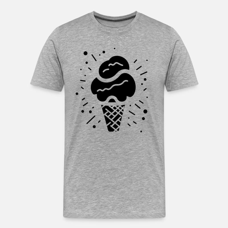 Eiscreme - Männer Premium Bio T-Shirt - Grau meliert
