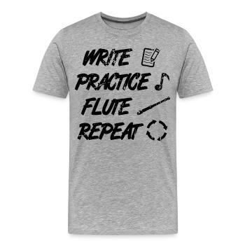 Practice writing Repeat flute - Men's Premium Organic T-Shirt - heather grey - Front - Damien (186cm)