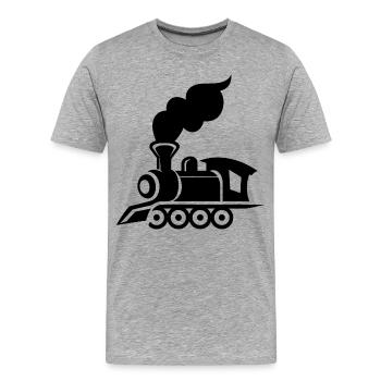 Locomotive Graphics - Men's Premium Organic T-Shirt - heather grey - Front - Damien (186cm)