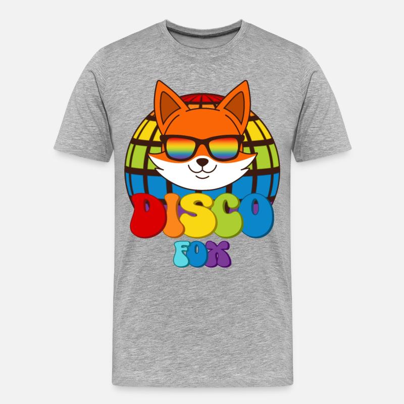 Disco Fox Discokugel Fuchs Sonnenbrille Discofox - Männer Premium Bio T-Shirt - Grau meliert