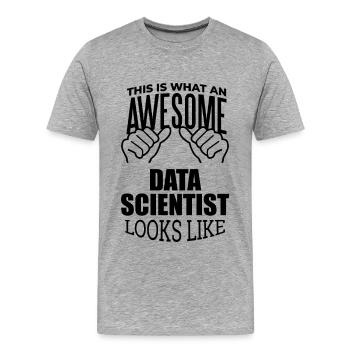 Data Science Data Science Data Science - Men's Premium Organic T-Shirt - heather grey - Front - Damien (186cm)